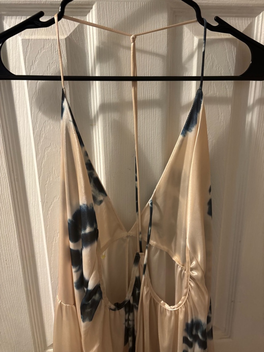 Boho Tie-Dye Maxi Dress in Cream and Navy - Picture 8 of 8